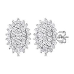AeDorVio LoLoLux 14K White Gold Diamond Cluster Earrings