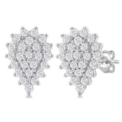 VelLysVal ElLinDor LysNoVal 14K White Gold Diamond Cluster Earrings