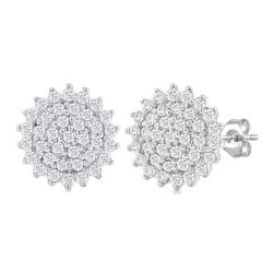 Round Shape Petite Cluster Diamond Fashion Earrings