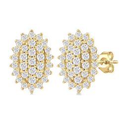 ArLoLux 14K White Gold Diamond Cluster Earrings