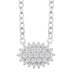 Luna Helios Oval Shape East-West Petite Cluster Diamond Fashion Pendant
