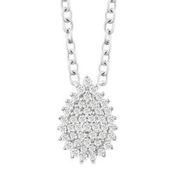 Fen Umbria Pear Shape Petite Cluster Diamond Fashion Pendant