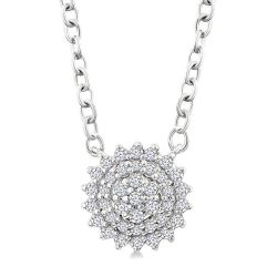Round Shape Petite Cluster Diamond Fashion Pendant