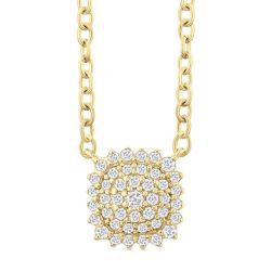 Cushion Shape Petite Cluster Diamond Fashion Pendant