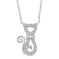 Lysandra Aria Cat Petite Diamond Fashion Pendant