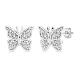 NoVerVel ValZenOn 14K White Gold Diamond Fashion Earrings