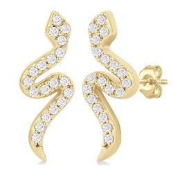 PhoValPho 14K White Gold Diamond Fashion Earrings