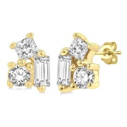 Scatter Petite Baguette Diamond Fashion Earrings