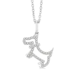 Poise Yarrow Dog Petite Diamond Fashion Pendant