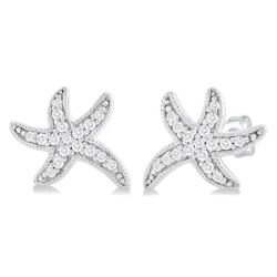 LuxIon 14K White Gold Diamond Fashion Earrings