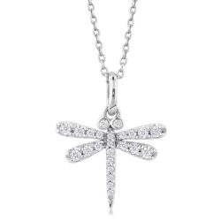 Wisteria Aquila Dragonfly Petite Diamond Fashion Pendant