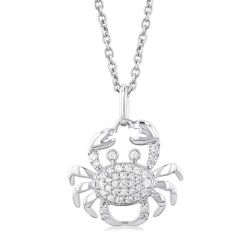 Marindra Diamond Crab Pendant in 10K White Gold