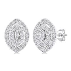 Marquise Shape Petite Halo Diamond Fashion Earrings