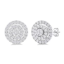 VelIonOn 14K White Gold Diamond Halo Earrings