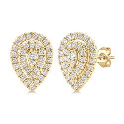 ZenVioVio 14K White Gold Diamond Halo Earrings