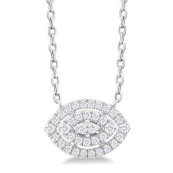 Marquise Shape Petite Halo Diamond Fashion Pendant
