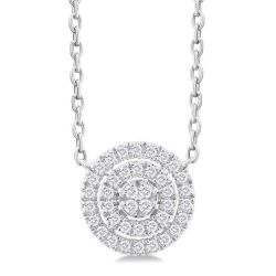 Aster Seraph Round Shape Petite Halo Diamond Fashion Pendant
