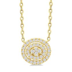 Oval Shape Petite Halo Diamond Fashion Pendant