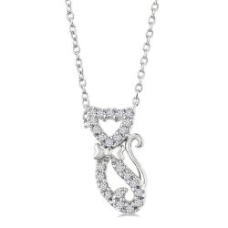 Harbor Violet Cat Petite Diamond Fashion Pendant