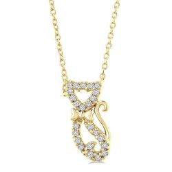 Sundew Chantilly Cat Petite Diamond Fashion Pendant