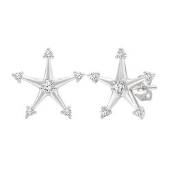 VelPhoVel 14K White Gold Diamond Fashion Earrings