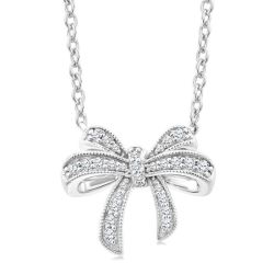 Oleander Horizon Bow Petite Diamond Fashion Pendant