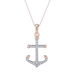 Diamond Anchor Pendant
