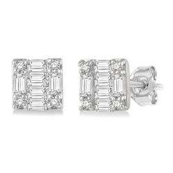 LuxZenNo AeIs VelIonEl 14K White Gold Diamond Fashion Earrings