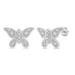 IonValTh DorTh 14K White Gold Diamond Fashion Earrings