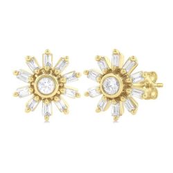 OraOnCel 14K White Gold Diamond Fashion Earrings