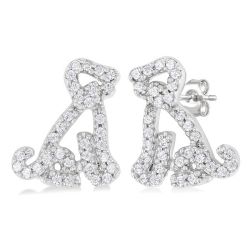 OraVelCel 14K White Gold Diamond Fashion Earrings