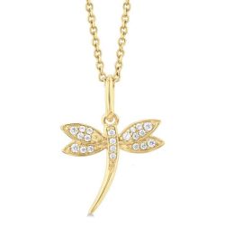 Xanthe River Dragonfly Petite Diamond Fashion Pendant