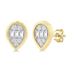 VelLuxPho ArPhoIs 14K White Gold Diamond Bezel Earrings