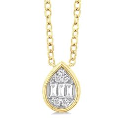 Tivoli Bellona Pear Shape Bezel Set Petite Fusion Diamond Fashion Pendant