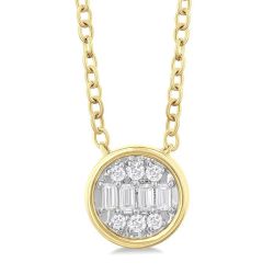 Round Shape Bezel Set Petite Fusion Diamond Fashion Pendant