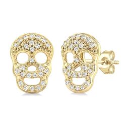 OraThNo VioLinCa 14K White Gold Diamond Fashion Earrings