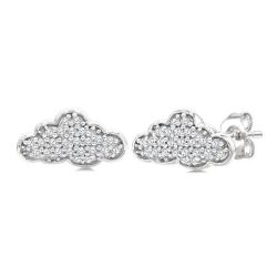 XeElDor 14K White Gold Diamond Fashion Earrings