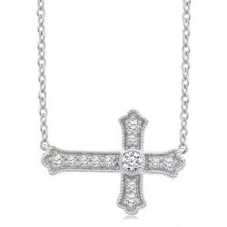 Lysandra Helios Sideway Cross Petite Diamond Fashion Pendant