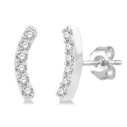 LoVerLin 14K White Gold Diamond Fashion Earrings