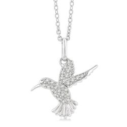 Lustre Vellum Hummingbird Petite Diamond Fashion Pendant