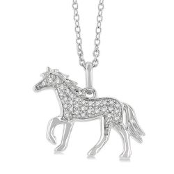 Ophelia Orchid Horse Petite Diamond Fashion Pendant