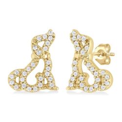 LuxXeIs DorIonLo 14K White Gold Diamond Fashion Earrings