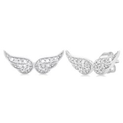 Angel Wings Petite Diamond Fashion Earrings