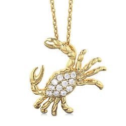 Ultramarine Finesse Crab Petite Diamond Fashion Pendant