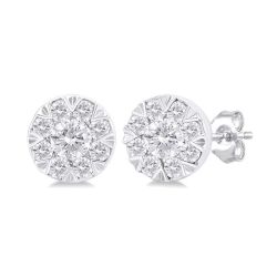 ZenThPho 14K White Gold Diamond Fashion Earrings