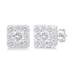 IsElVal VioLinLo ArArRa 14K White Gold Diamond Fashion Earrings