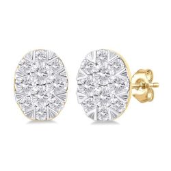NoMirOra 14K White Gold Diamond Fashion Earrings