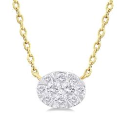 Victoire Cinder Oval Shape East-West Shine Bright Petite Diamond Fashion Pendant