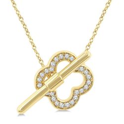 Clover Toggle Petite Diamond Fashion Necklace