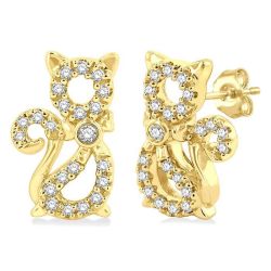RaLuxZen 14K White Gold Diamond Fashion Earrings